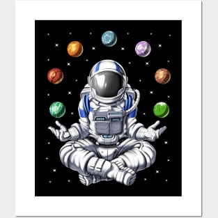 Astronaut Juggling Space Planets Posters and Art
